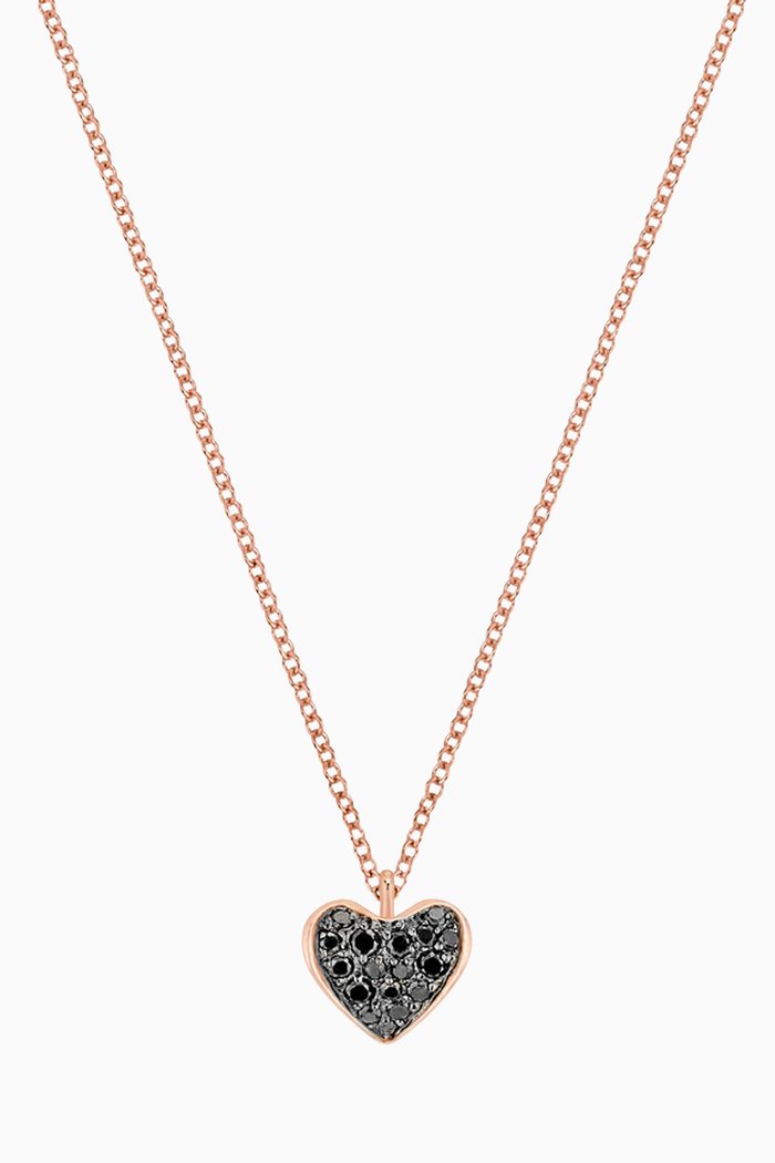Korlove Pendant with Black Diamonds in 18kt Rose Gold