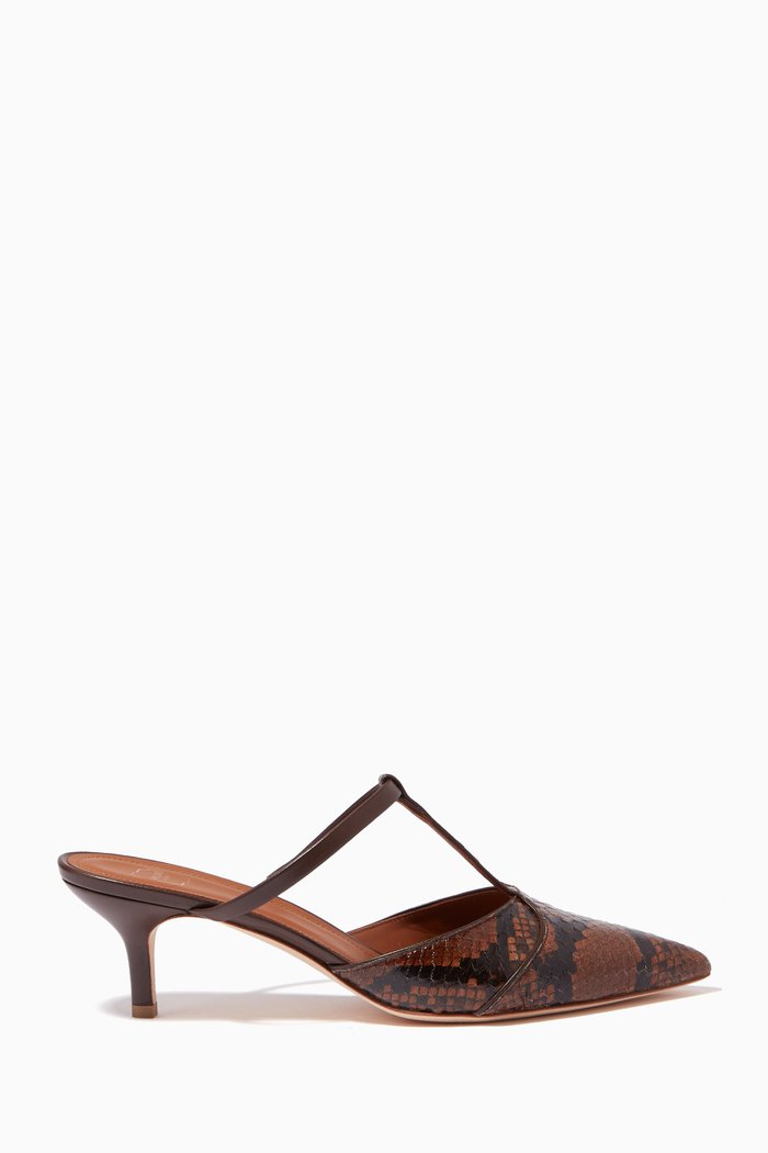 

Ima 45 Mules in Python Print Leather, Brown