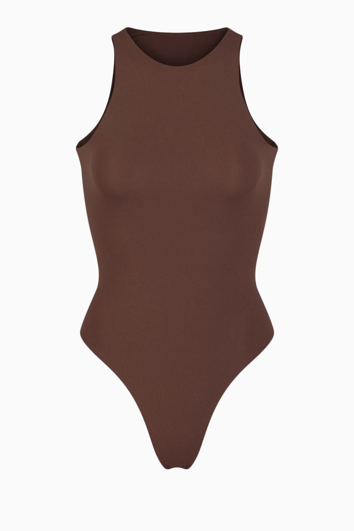 

Fits Everybody High Neck Bodysuit, Brown