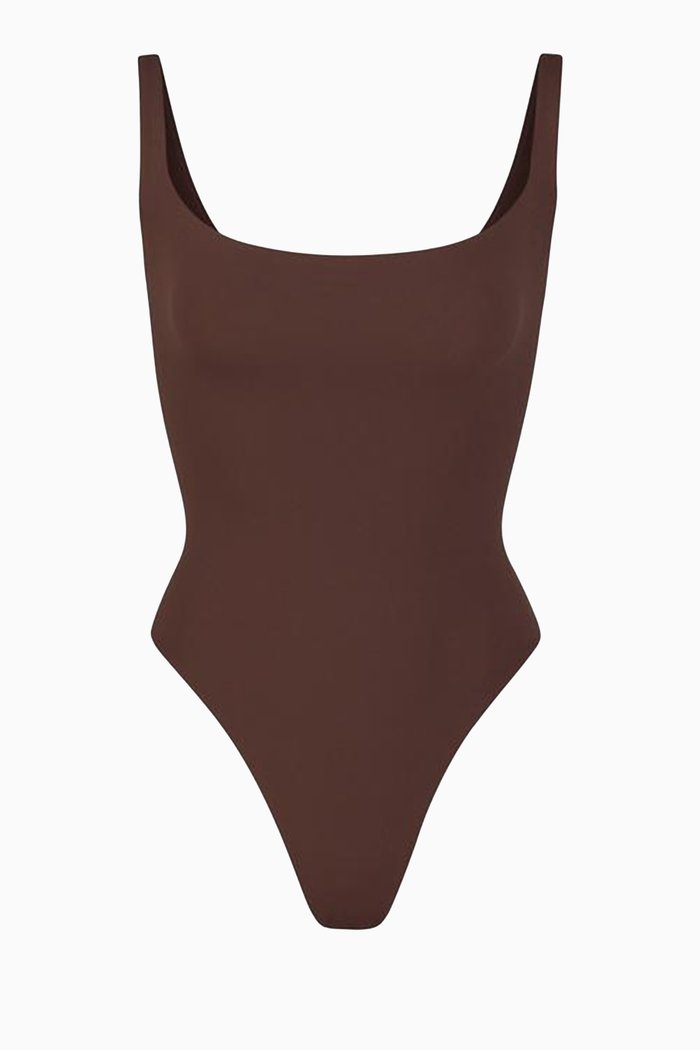 Fits Everybody Square Neck Bodysuit, Brown