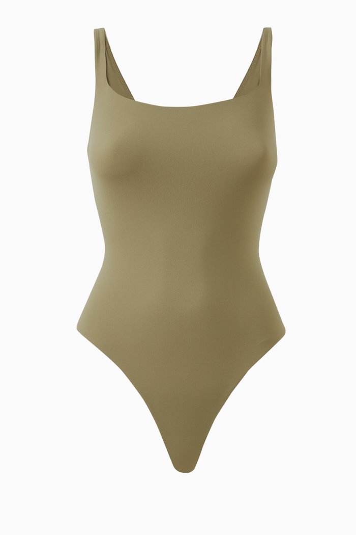 Fits Everybody Square Neck Bodysuit, Green