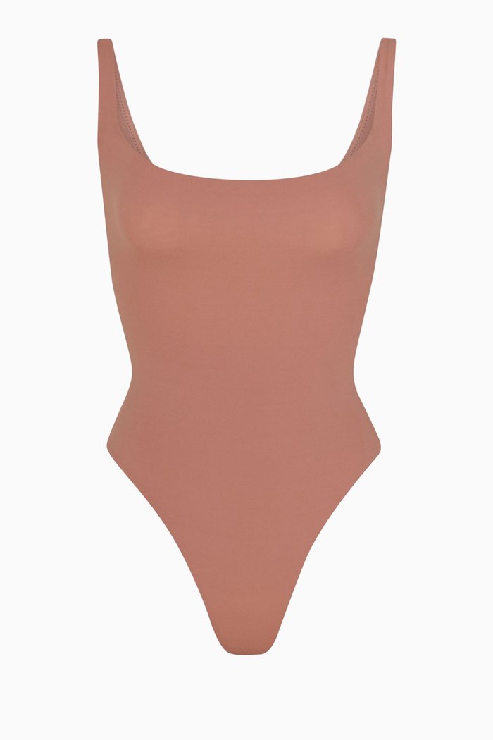 

Fits Everybody Square Neck Bodysuit, Brown