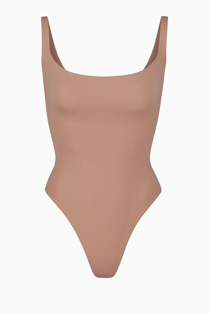 

Fits Everybody Square Neck Bodysuit, Brown