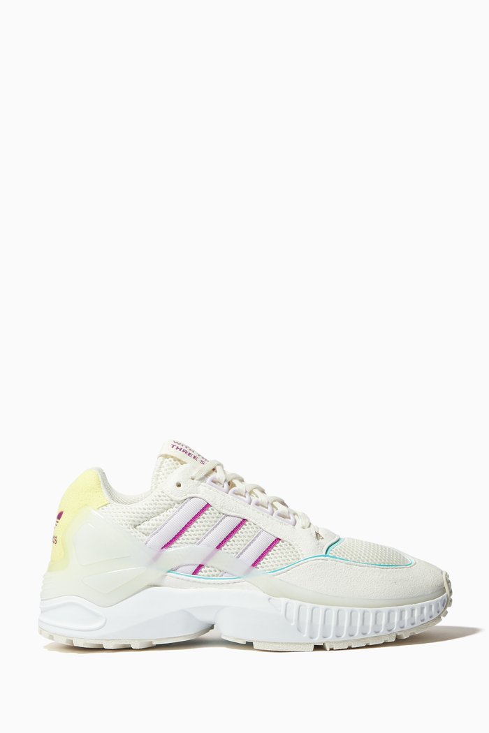 

ZX Wavian Sneakers in Knit Mesh & Suede, White