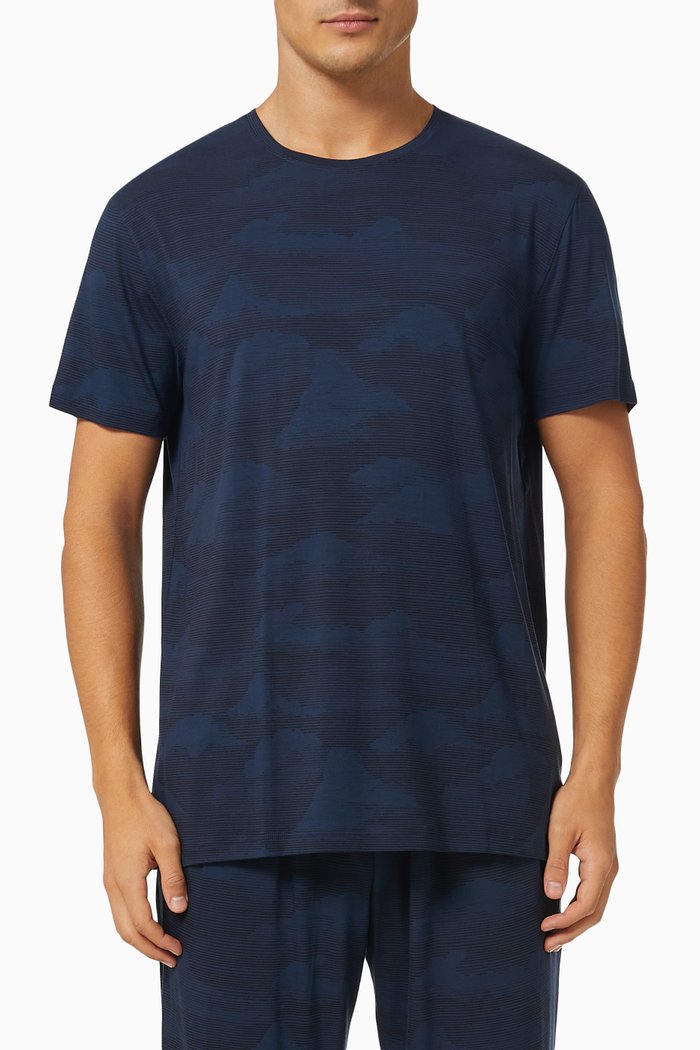 London 5 T-shirt in Micro Modal Stretch, Blue
