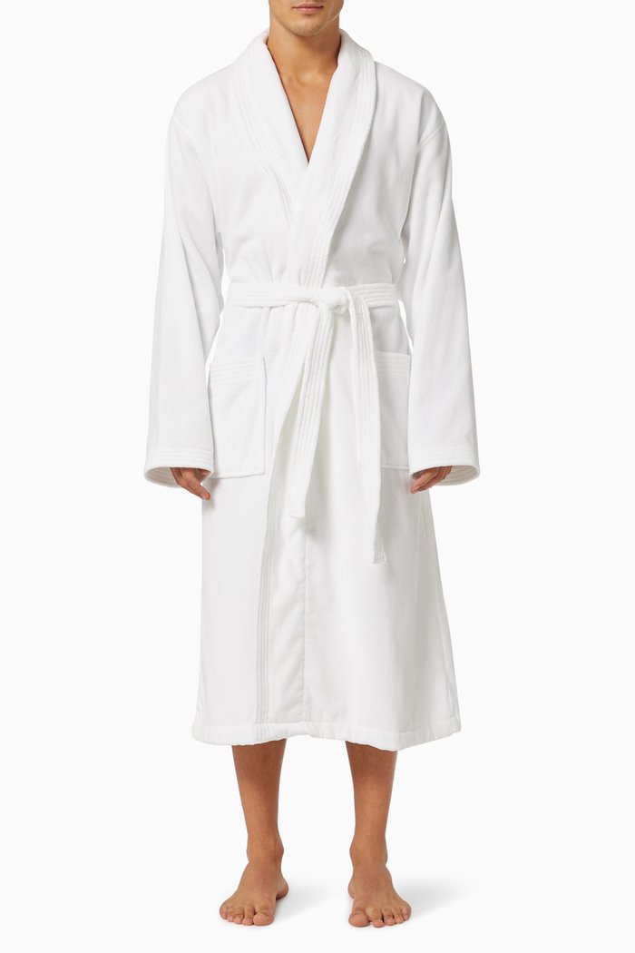 

Triton 10 Bathrobe in Cotton Velour, White
