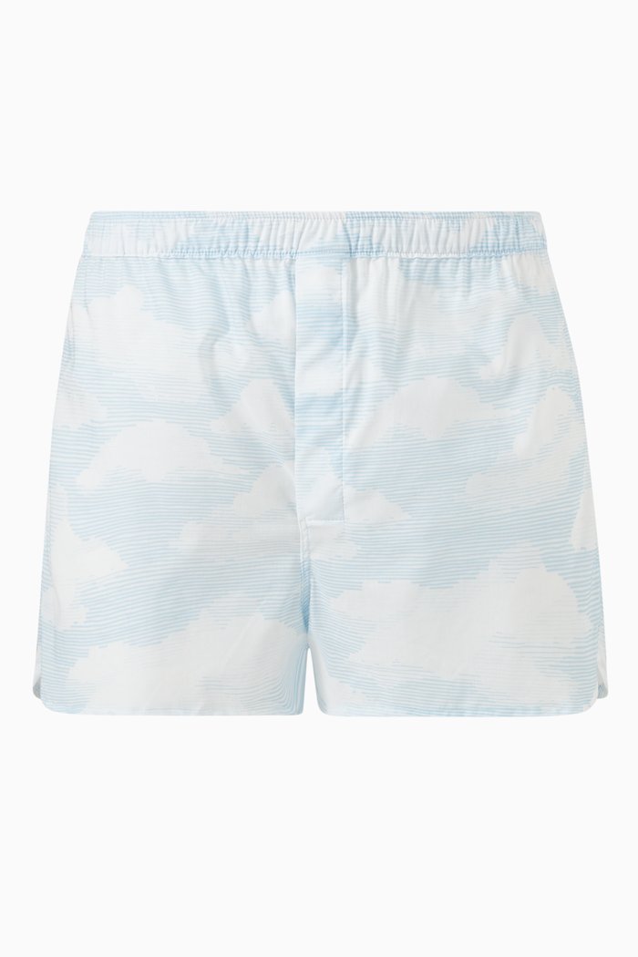 Ledbury 47 Boxer Shorts in Cotton Batiste, Blue