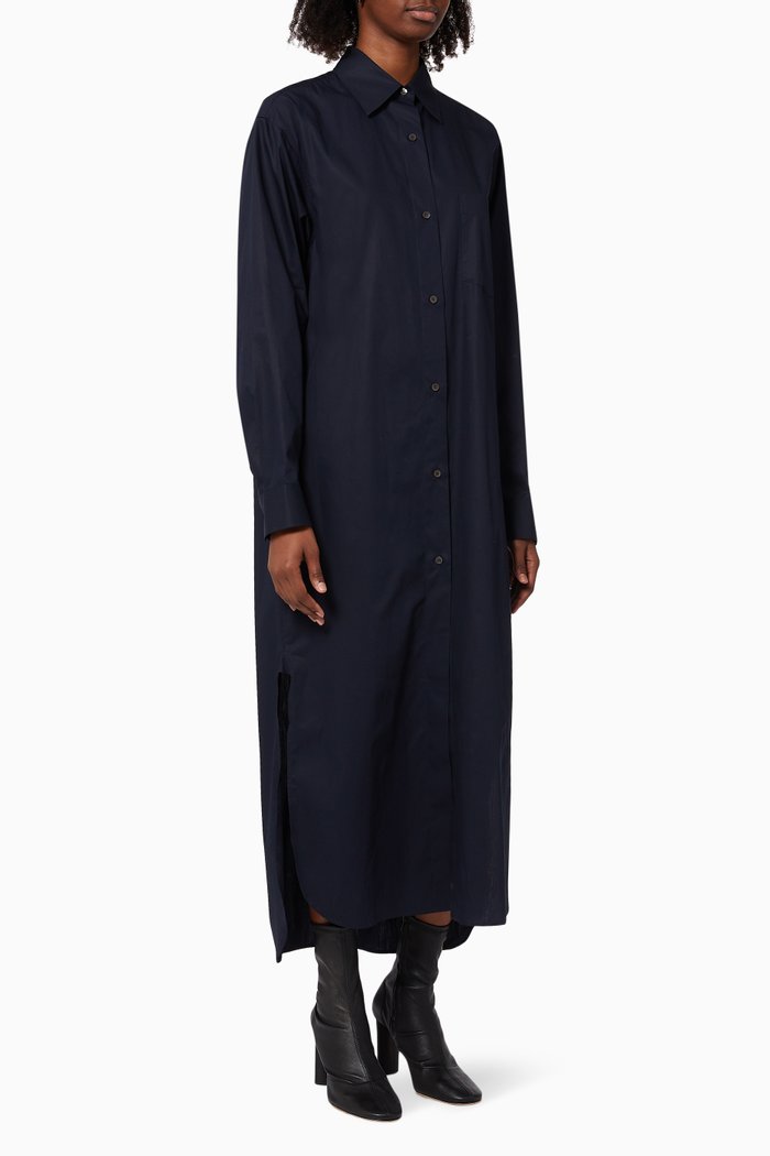 

Dayley Shirt Dress in Cotton Poplin, Blue