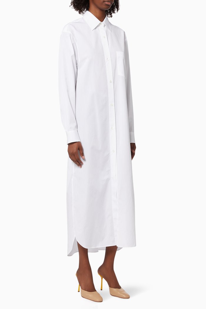 

Dayley Shirt Dress in Cotton Poplin, White