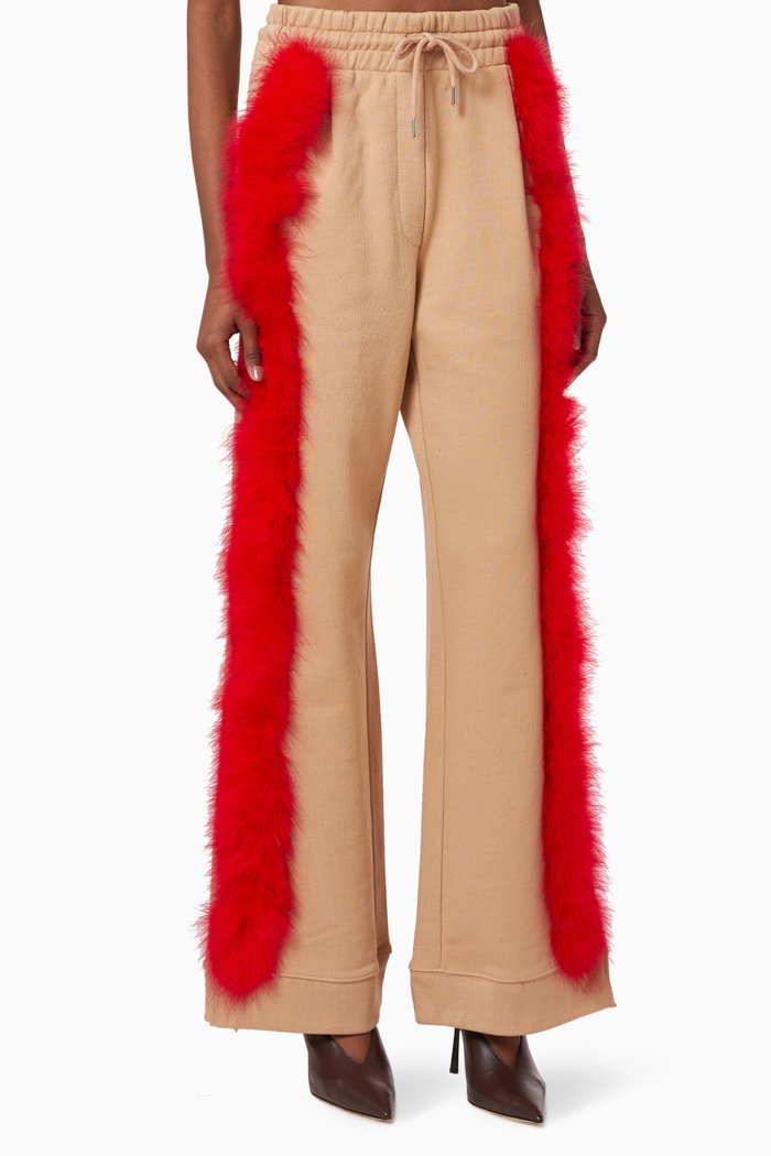 

Hansens Feather Trim Track Pants in Cotton Terry, Neutral