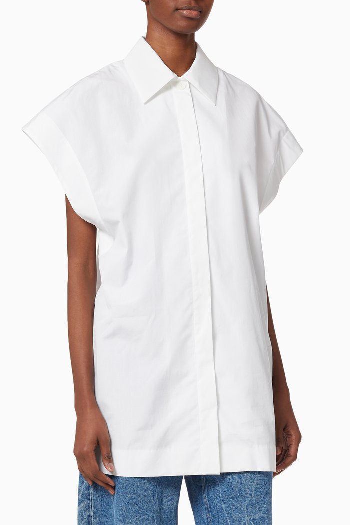 

Callie Shirt in Cotton Poplin, White