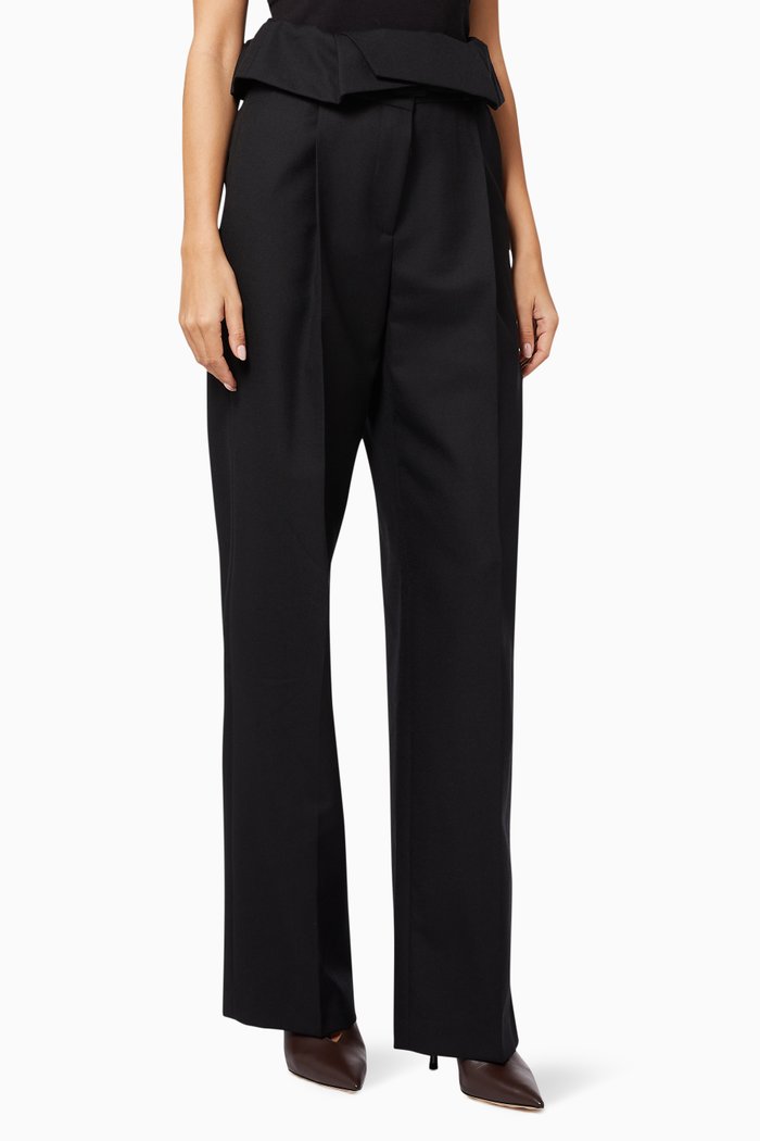 

Pitt Belted Pants in Wool Toile, Black