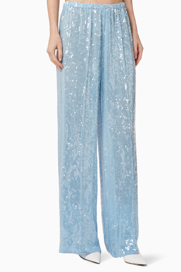 Puvis Pants in Sequinned Tulle, Blue