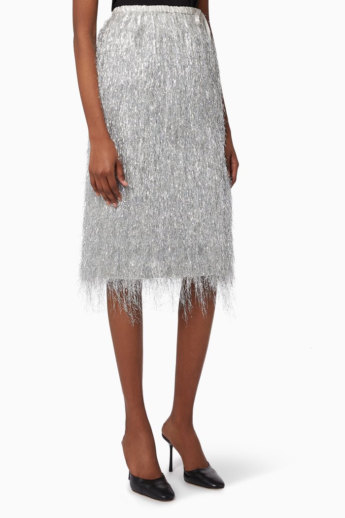 

Scotta Tinsel Skirt in Silk Lurex, Silver