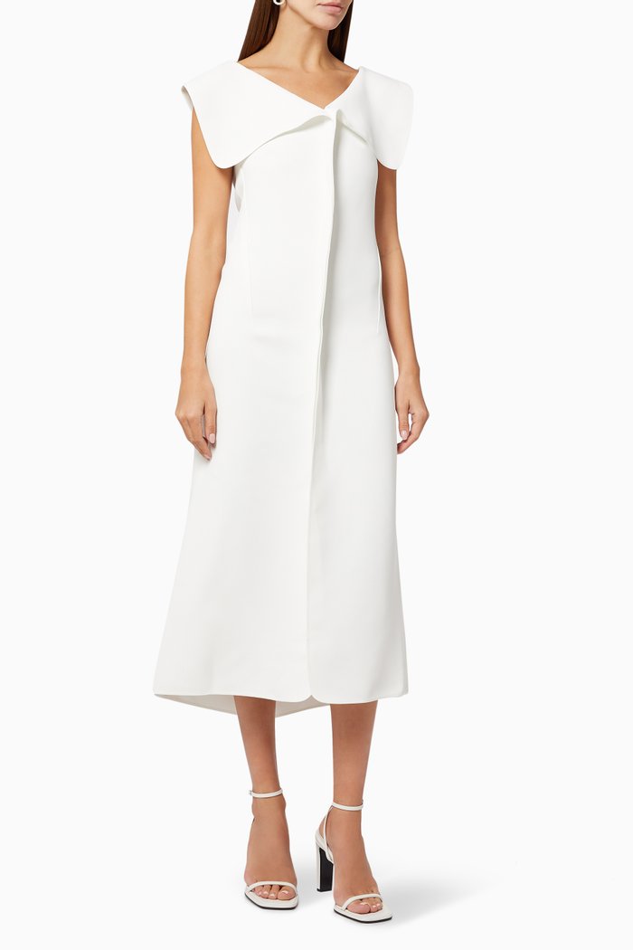 

Quiff Dress in Crepe, White