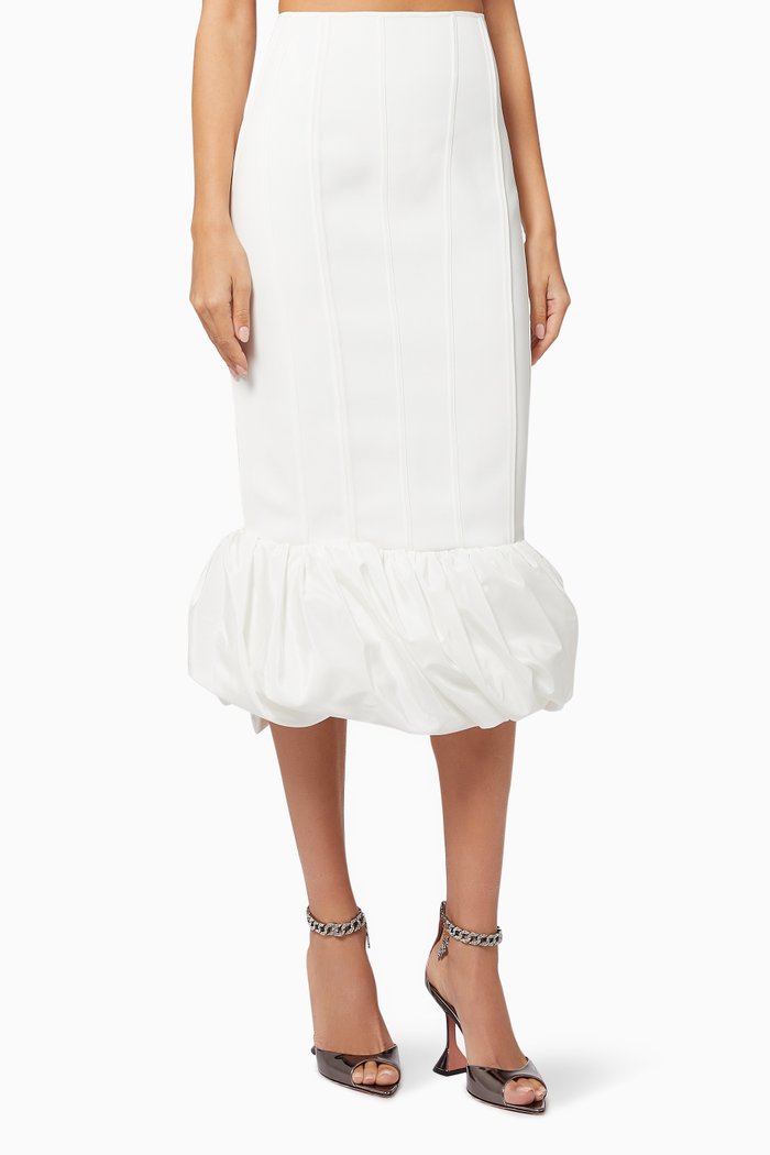 

Vindicate Bubble Skirt in Crepe, White