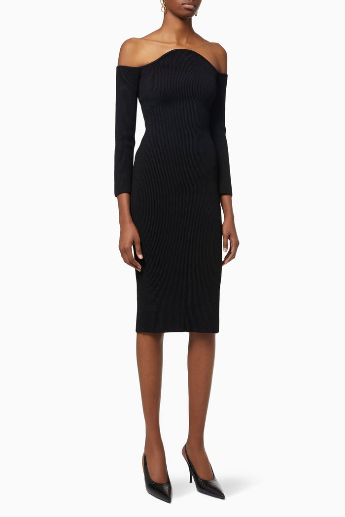 

Matilda Dress in Matte Rib Knit, Black
