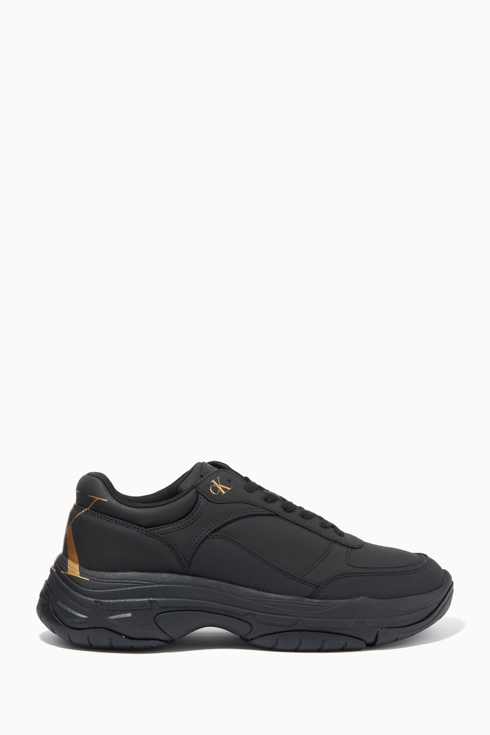 

Chunky Sneakers in Faux Leather, Black