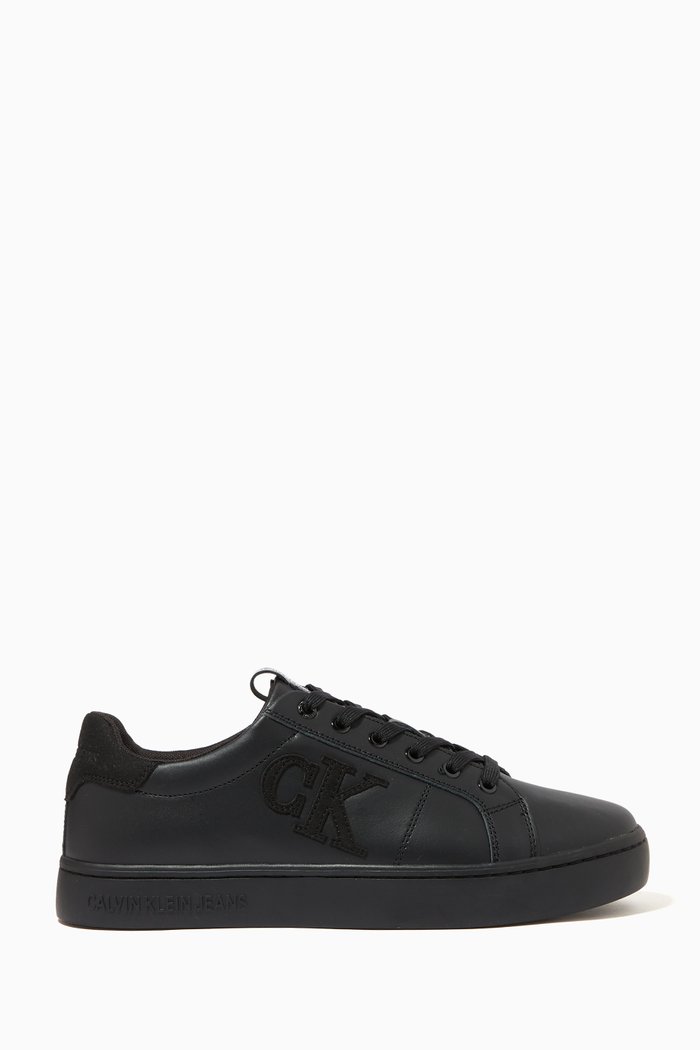 

Logo Sneaker in Leather, Black