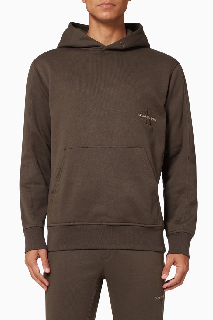 Hoodie in Organic Cotton Fleece, Grey