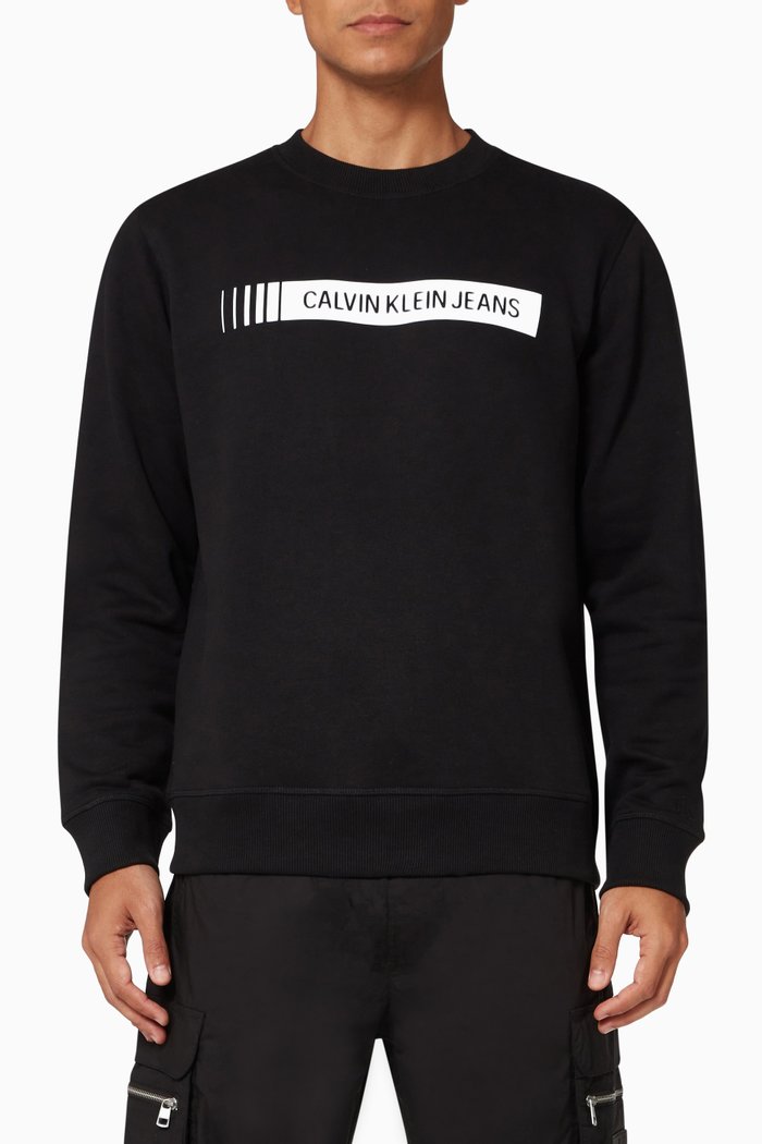 

Logo Sweatshirt in Organic Cotton Blend Fleece, Black