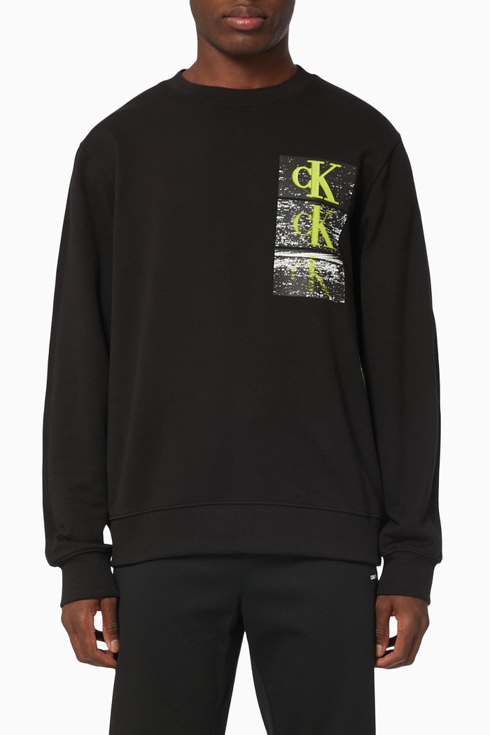 

Noise Graphic Sweatshirt in Organic Cotton, Black