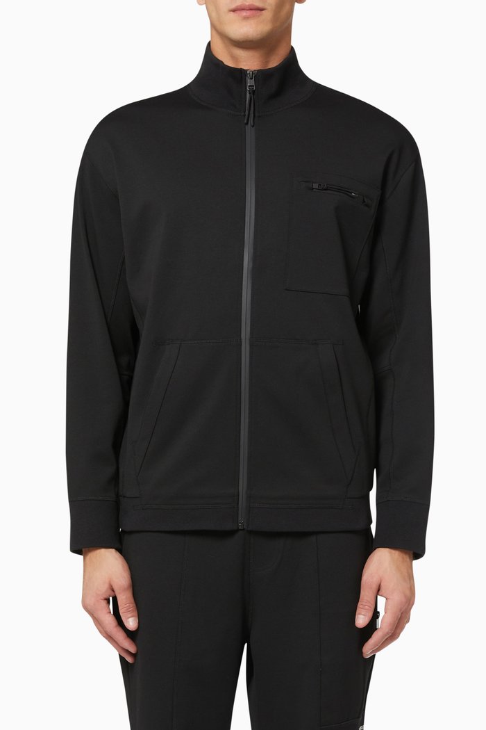 

Zip Through Jacket in Sustainable Milano, Black