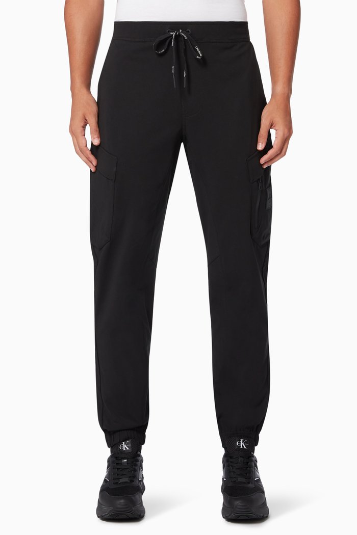 Technical Cargo Pants in Poplin, Black