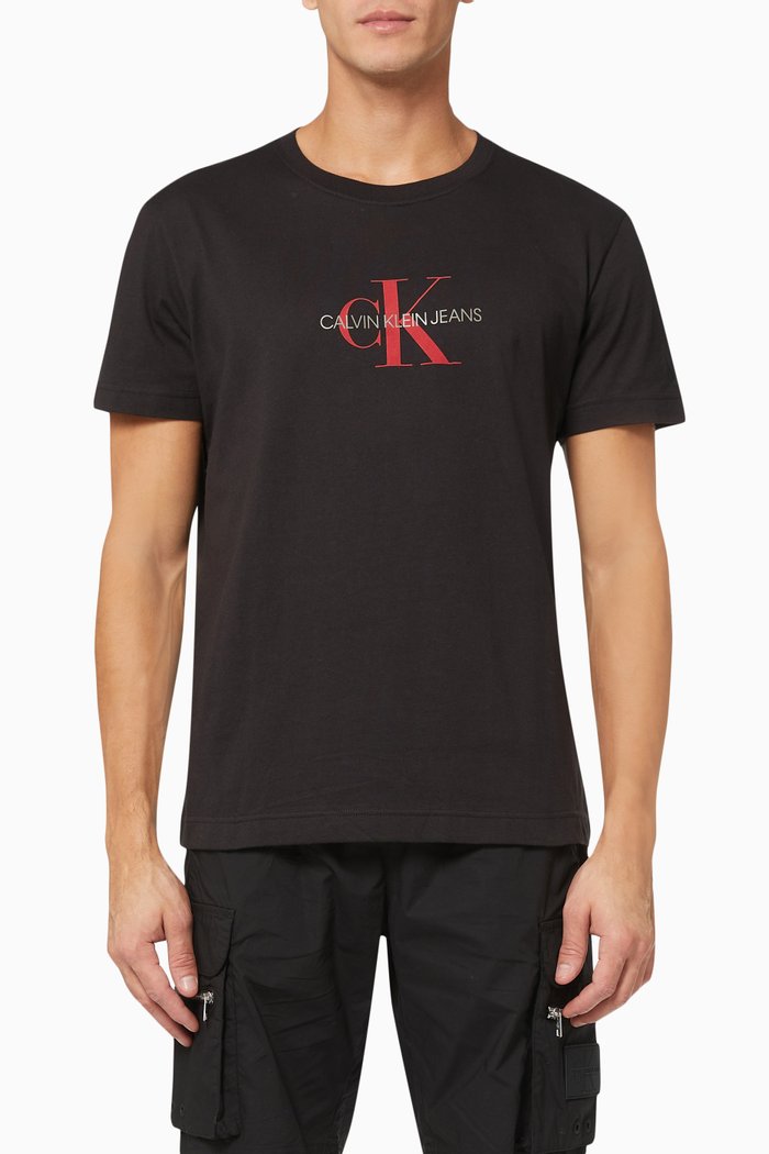 

Archival Monogram T-shirt in Organic Cotton Jersey, Black
