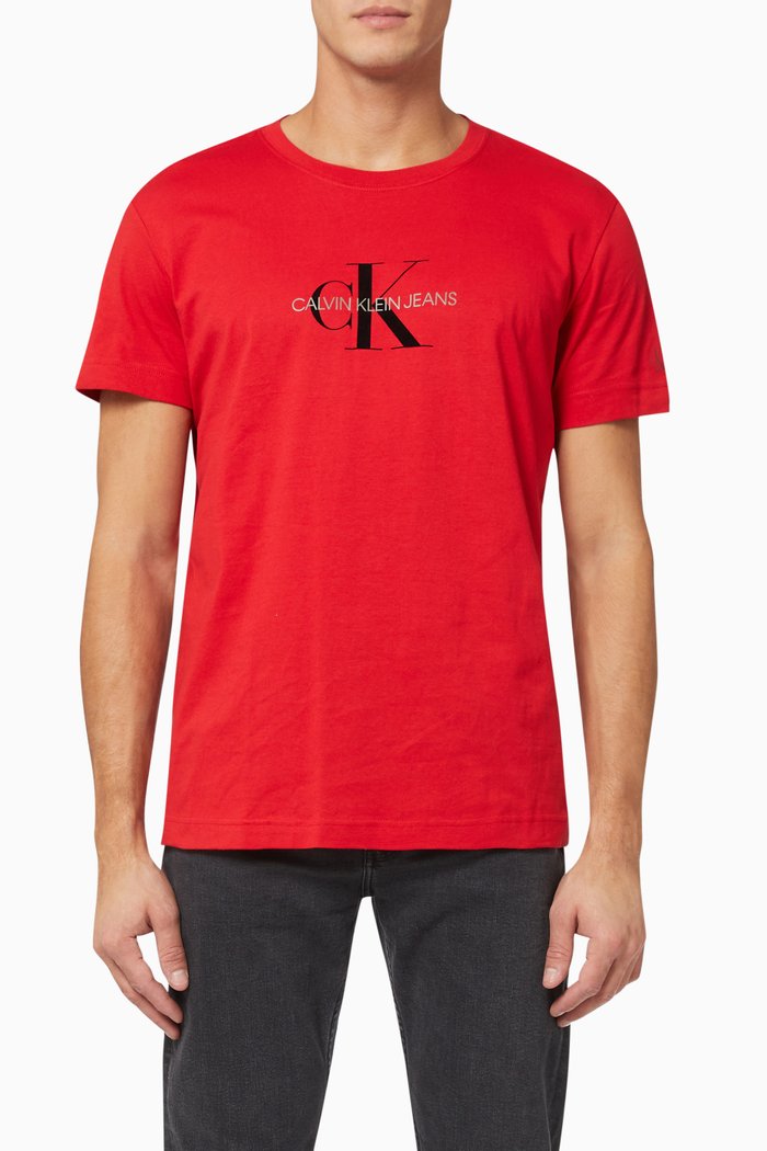 

Archival Monogram T-shirt in Organic Cotton Jersey, Red