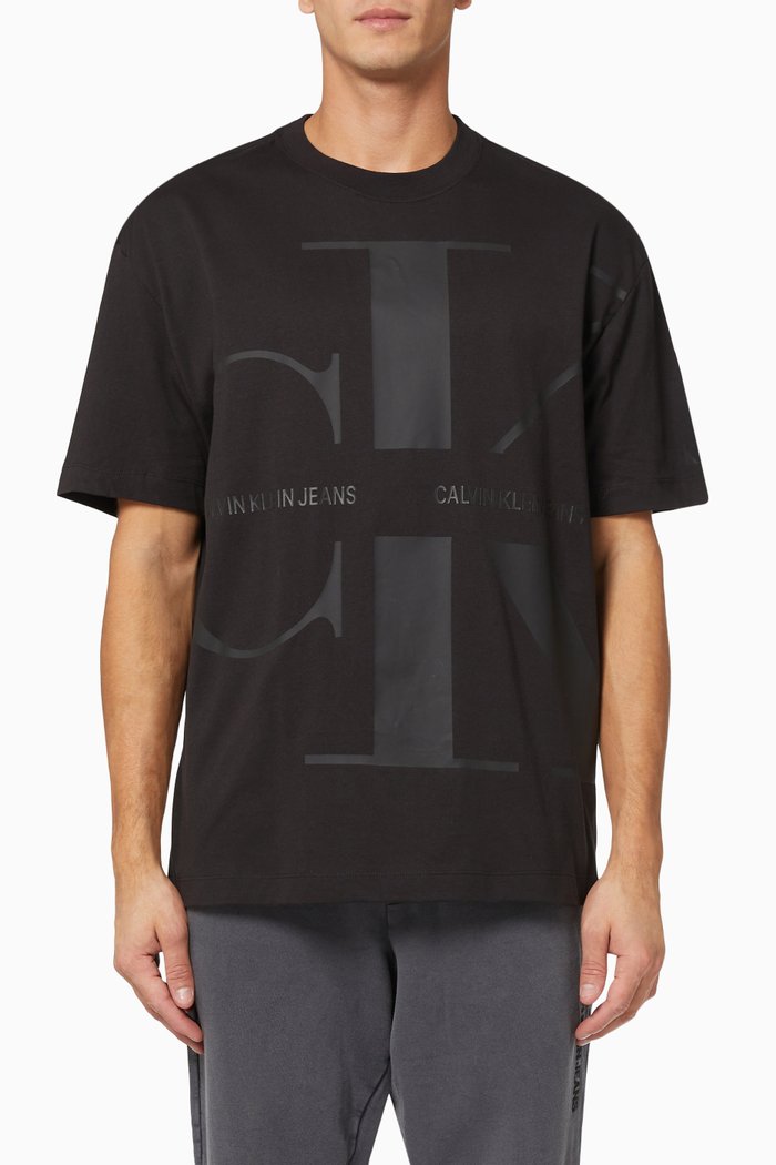 

Oversized Logo T-shirt in Organic Cotton Jersey, Black