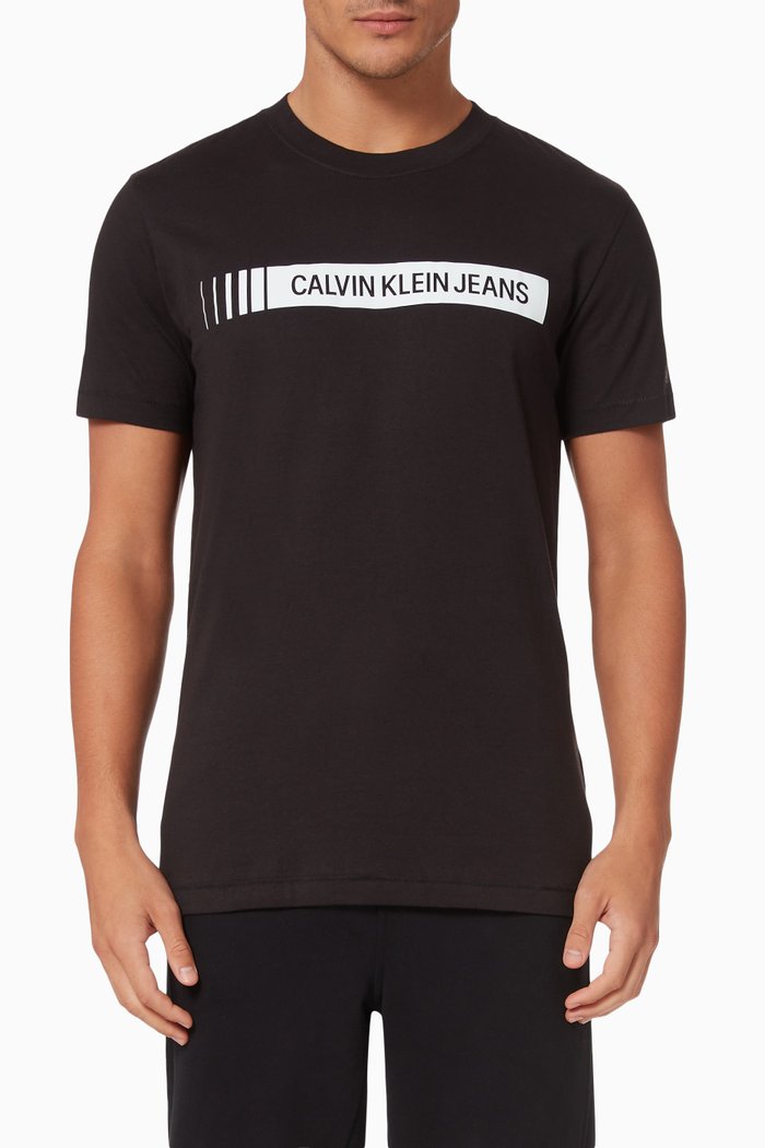 

Institutional Logo Box T-shirt in Jersey, Black