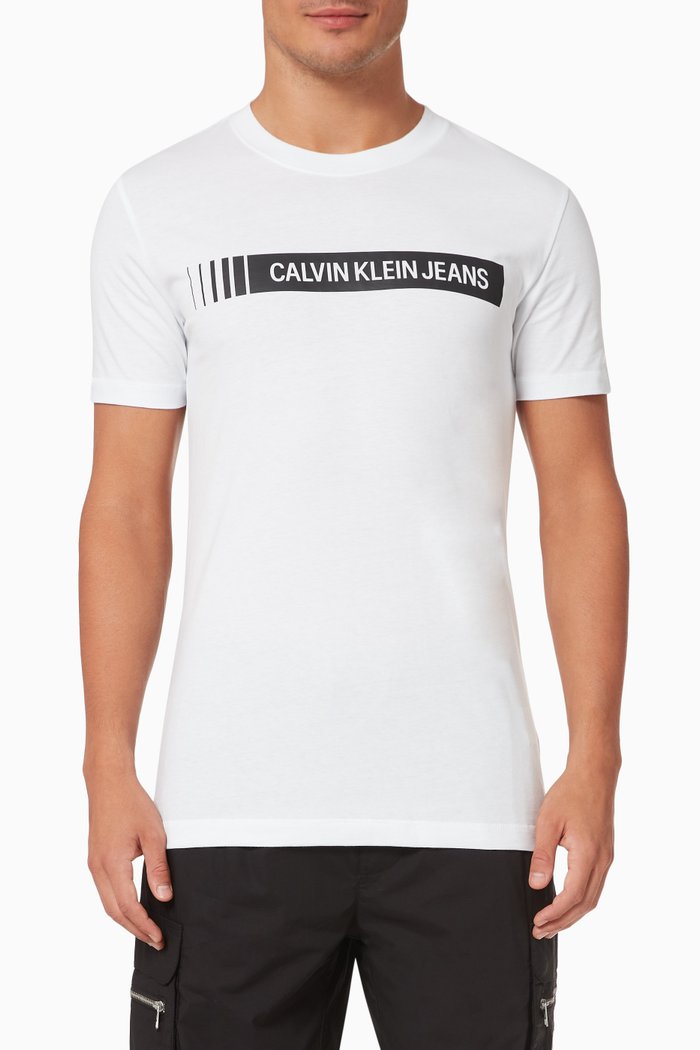 

Institutional Logo Box T-shirt in Jersey, White