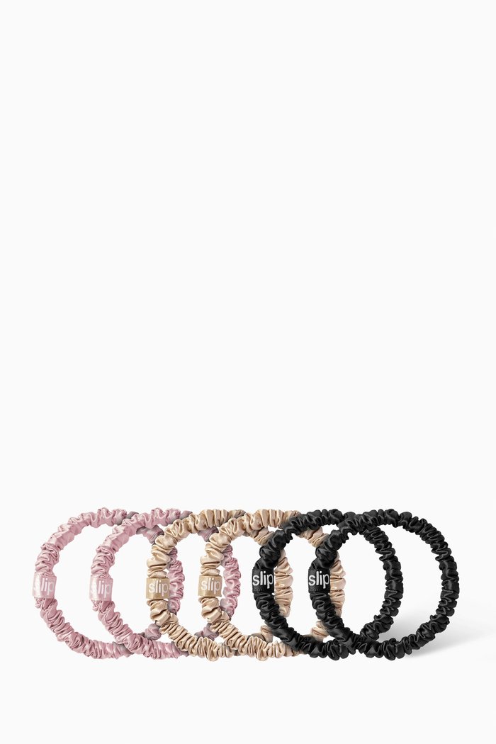 

Mixed Skinny Scrunchie Set, Pack of 6, Colourless