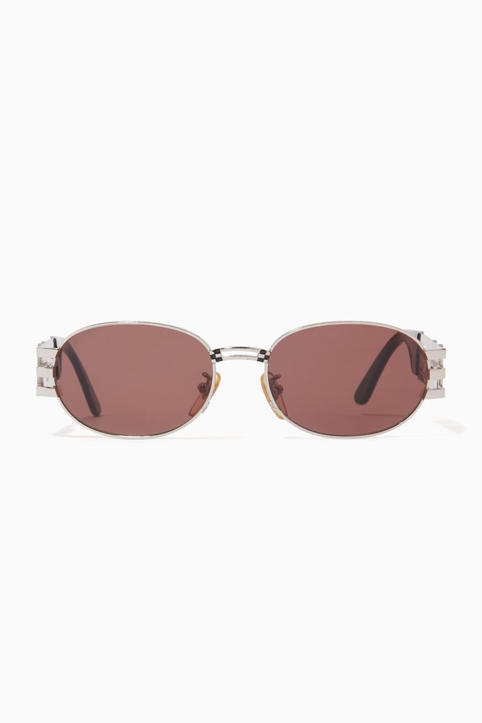 

Oval Tinted Sunglasses in Metal, Silver