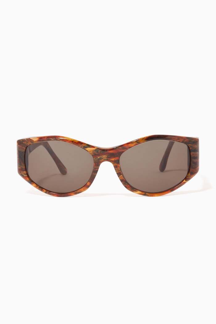 

Oval Tinted Sunglasses in Acetate, Brown