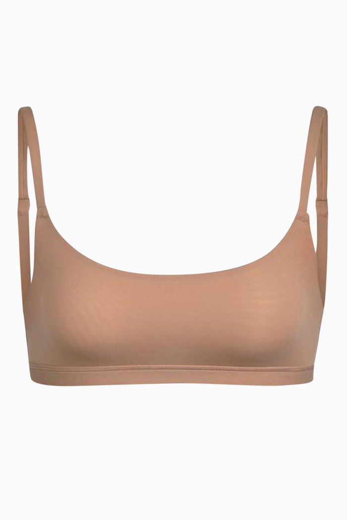 

Mesh Scoop Bralette, Brown