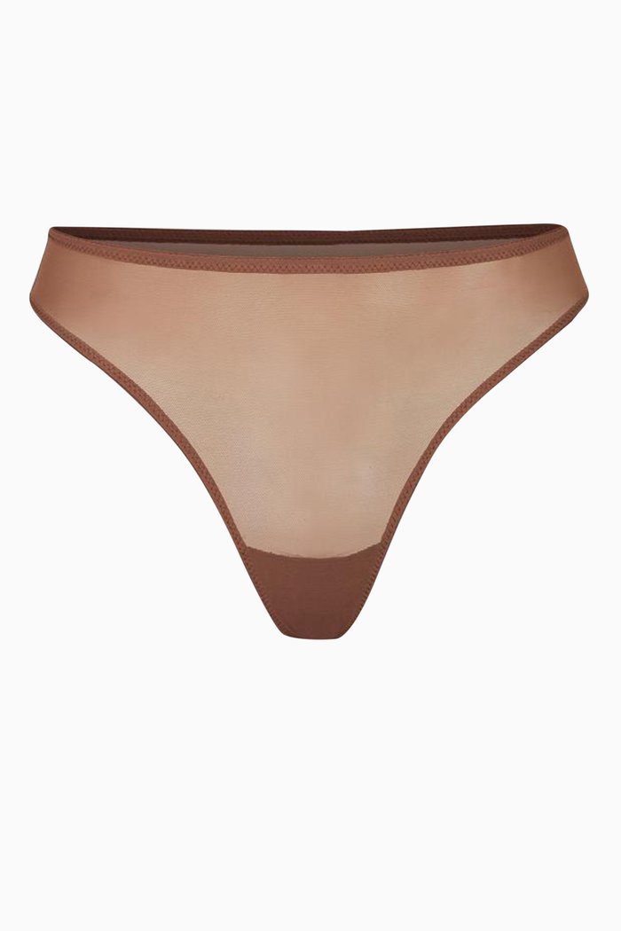 

Mesh Built Up Thong, Red