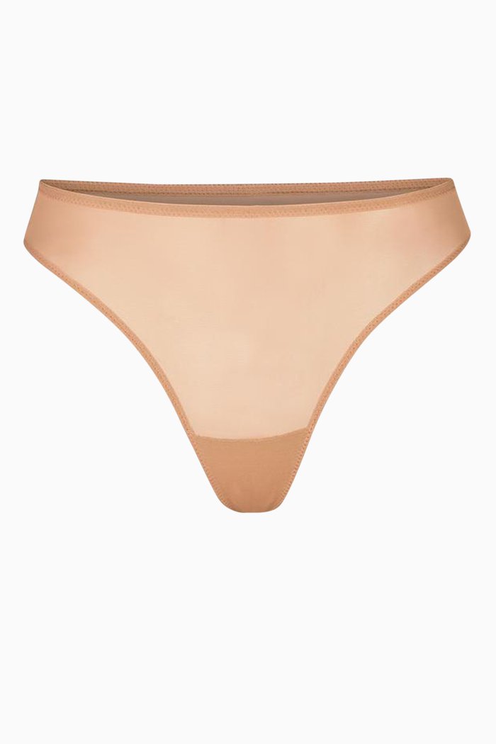 Mesh Built Up Thong, Yellow