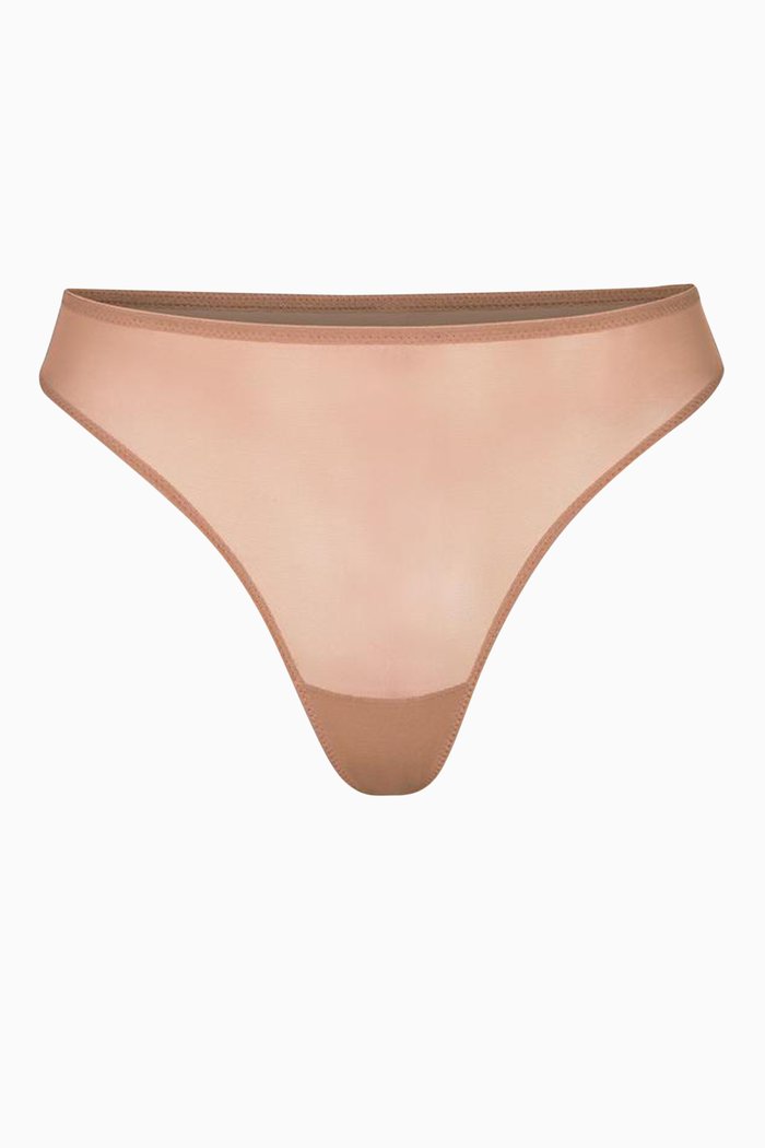 

Mesh Built Up Thong, Brown