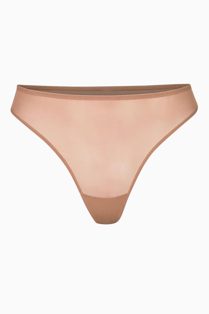 

Mesh High Cut Bikini Briefs, Brown