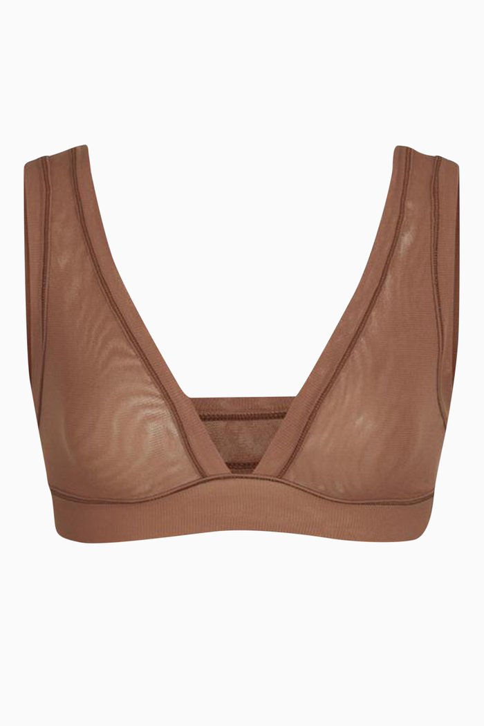 

Summer Mesh Plunge Bralette, Red