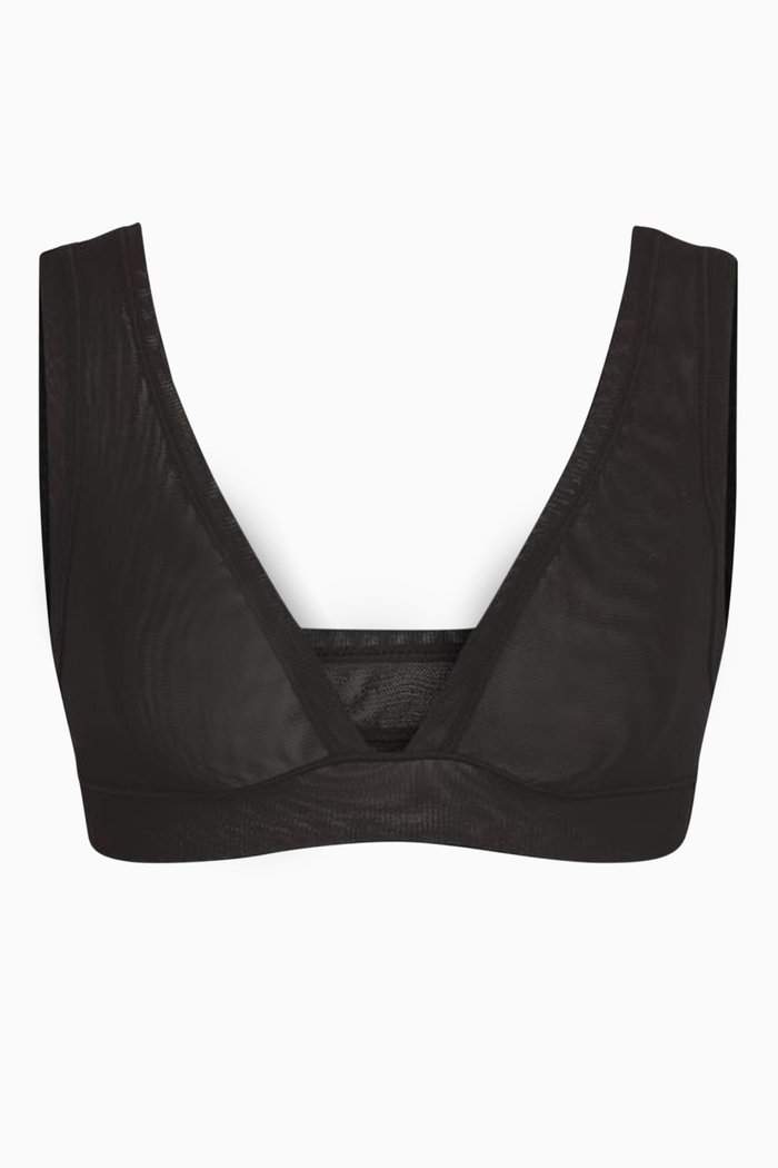 

Summer Mesh Plunge Bralette, Black