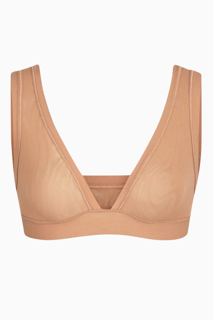 

Summer Mesh Plunge Bralette, Brown