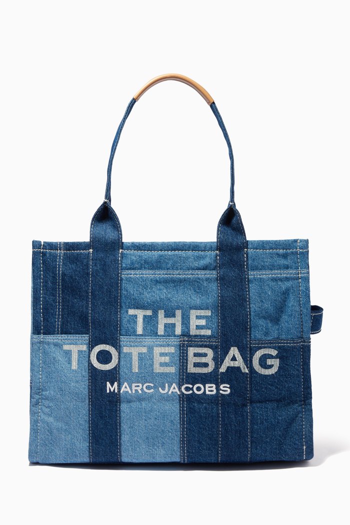 

Small Traveler Tote Bag in Denim, Blue