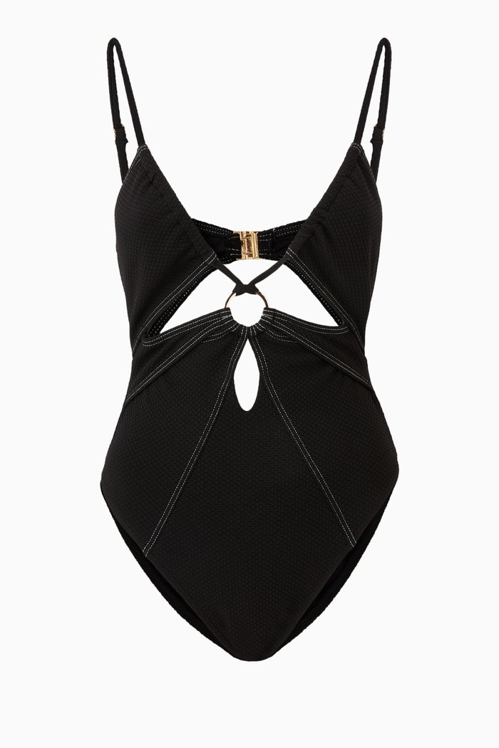 

Kaia Ring Front One Piece Swimsuit, Black