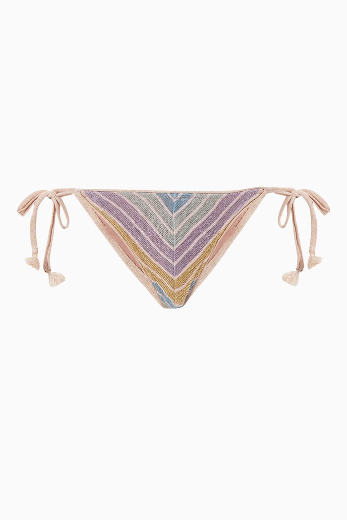 

Elise String Bikini Bottoms in Lurex Knit, Purple