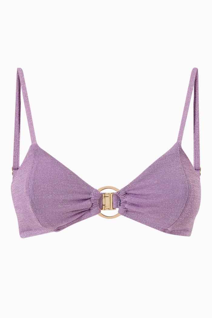 

Amber Ring Bralette in Shimmer Stretch Knit, Purple