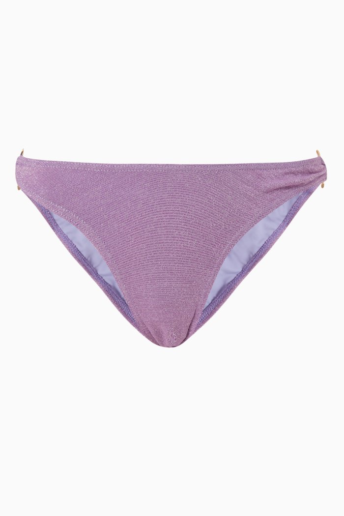 

Amber Ring Bikini Bottoms in Shimmer Stretch Knit, Purple