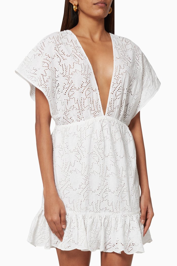 

Margot Mini Kaftan in Cotton, Neutral